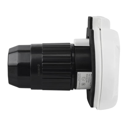 Leisure Cords 50AMP RV Power Inlet Twist Locking LED Indicator NEMA SS2-50P 5 Inch (White)