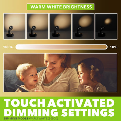 Leisure LED 12V RV Interior LED Reading Light Warm White Touch Dimmer Switch 160 Lumen 3.88 Inch (Black)