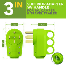 Leisure Cords 50AMP RV Replacement Plug 90 Degree Handle Standard NEMA 14-50P 4 Inch (Green)