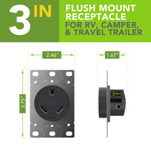 Leisure Cords 30AMP RV Replacement Power Receptacle NEMA TT-30R 3 Inch (Grey)