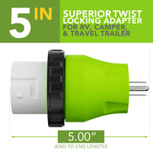 Leisure Cords 15AMP RV Electrical Adapter Twist Locking NEMA 5-15P to SS2-30R 5 Inch (Green)