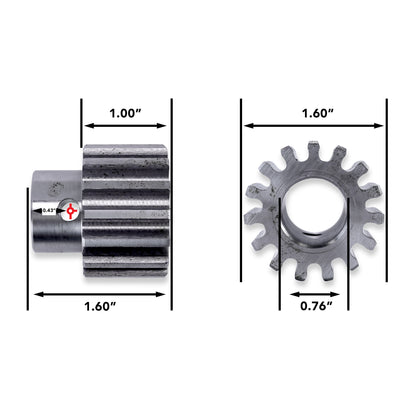 Leisure Coachworks RV Motor Rack Gear 15 Tooth for Slide Out System 1 Inch Teeth x 3/4 Inch Bore x 1.60 Inch Length Pins Not Included (Metal)