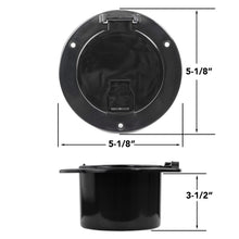 Leisure Cords RV Power Cord Utility Hatch Weatherproof Round Door 5.13 Inch x 2.38 Inch (Black)