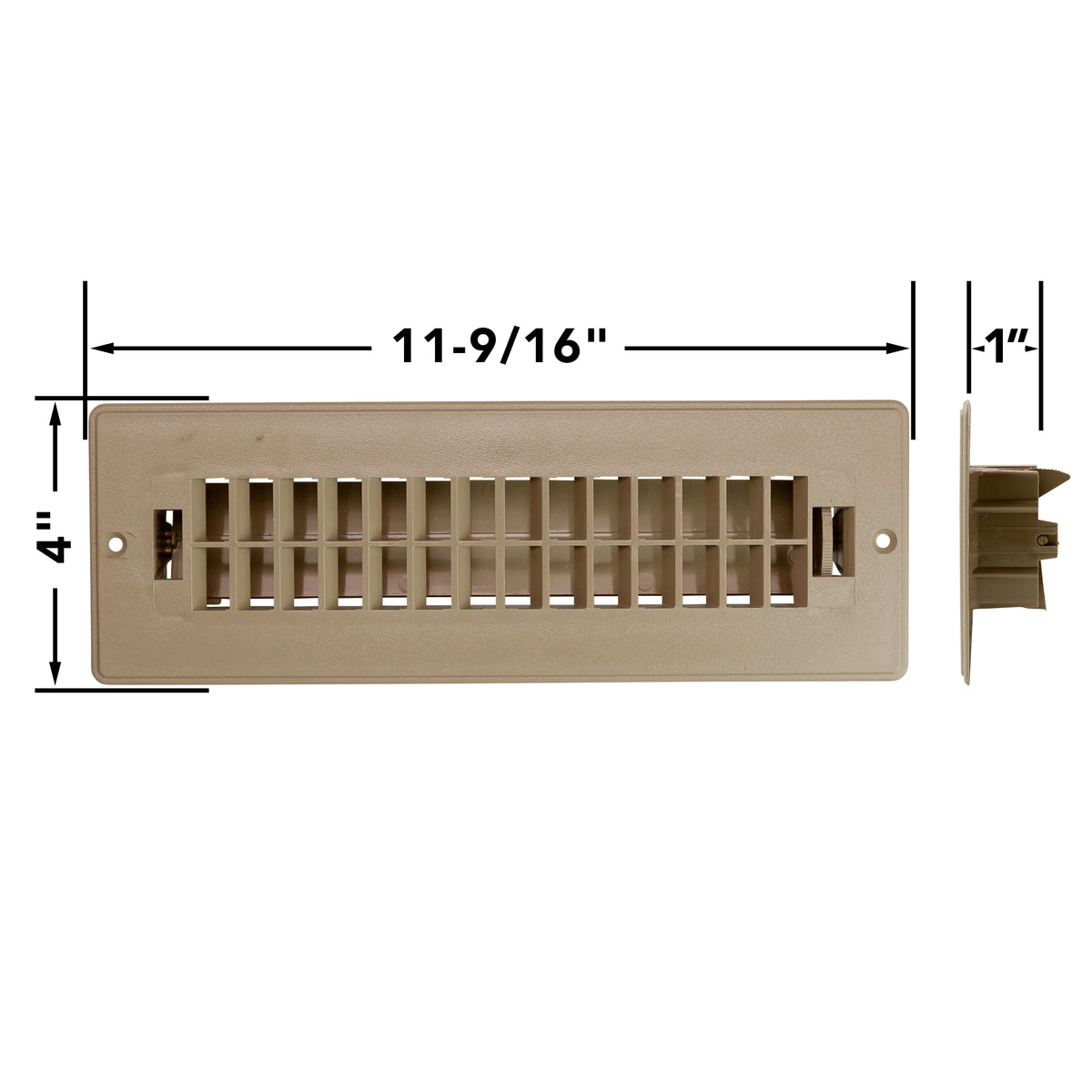 Leisure Coachworks RV Floor Register Dampered 10 Inch x 2 Inch (Tan)