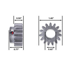 Leisure Coachworks RV Motor Shaft Gear 15 Tooth for Slide Out System 1/2 Inch Teeth x 5/8 Inch Bore x 0.77 Inch Length Pins Not Included (Metal)