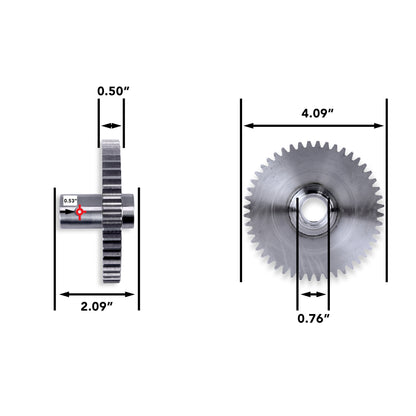 Leisure Coachworks RV Motor Drive Gear 48 Tooth for Slide Out System 1/2 Inch Teeth x 3/4 Inch Bore x 2.09 Inch Length Pins Not Included (Metal)