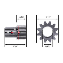 CSO-5013 12-tooth RV slide-out system gear with 3/4-inch teeth and 5/8-inch bore