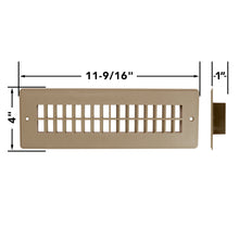 Leisure Coachworks RV Floor Register Uncloseable 10 Inch x 2 Inch (Tan)