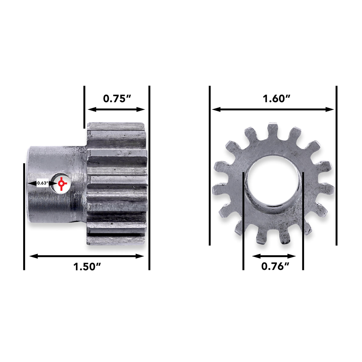 Leisure Coachworks RV Motor Rack Gear 15 Tooth for Slide Out System 3/4 Inch Teeth x 3/4 Inch Bore x 1.50 Inch Length Pins Not Included (Metal)