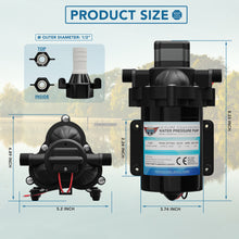 Leisure Coachworks RV Water Pump 3.5 GPM with Adapters Stainer Filter Kit (Black)