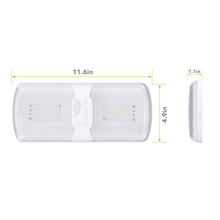 Leisure LED 12V RV LED Double Dome Light Multi-Color Touch Dimmer Switch Clear Lens 11 Inch (White)