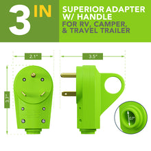 Leisure Cords 30AMP RV Replacement Plug 90 Degree Handle Standard NEMA TT-30P 3 Inch (Green)