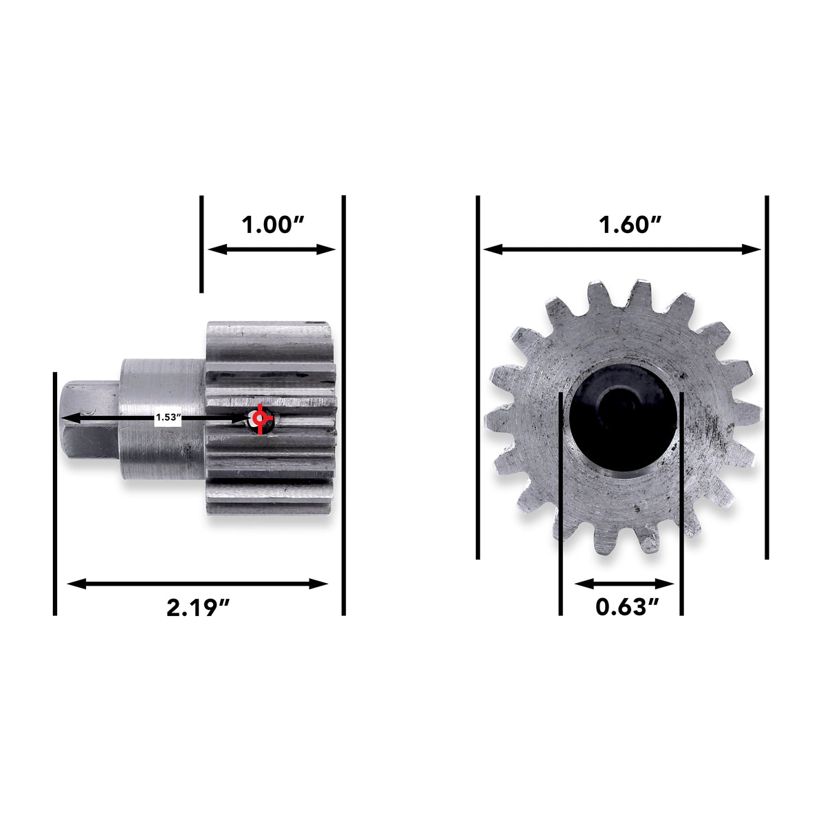 Leisure Coachworks RV Motor Shaft Gear 18 Tooth for Slide Out System 1 Inch Teeth x 5/8 Inch Bore with Crank Nut Pins Not Included (Metal)