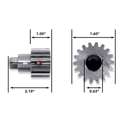 Leisure Coachworks RV Motor Shaft Gear 18 Tooth for Slide Out System 1 Inch Teeth x 5/8 Inch Bore with Crank Nut Pins Not Included (Metal)