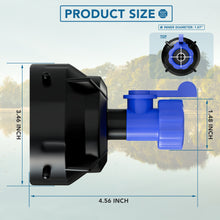 Leisure Coachworks RV Sewer Hose Rinse Cap for 3 Inch Sewer Hose with Shutoff Valve (Black)