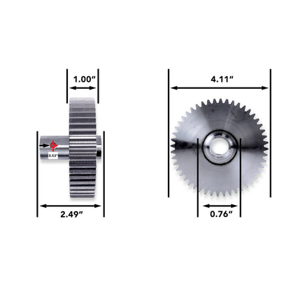 Leisure Coachworks RV Motor Drive Gear 48 Tooth for Slide Out System 1 Inch Teeth x 3/4 Inch Bore x 2.49 Inch Length Pins Not Included (Metal)