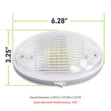 Leisure LED 12V RV Exterior LED Porch Light Oval Cool White with Switch Amber Lens 6 Inch (White)