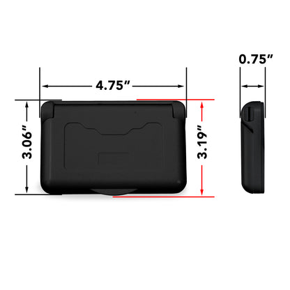 Leisure Cords 15AMP RV Power Cord Receptacle Weatherproof Cover Single 4 Inch x 3 Inch (Black)
