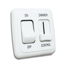 Leisure Coachworks 12V RV Contemporary Double On Off Toggle with Side Dimmer Switch 3.02 Inch x 2.83 Inch x 1.5 Inch (White)
