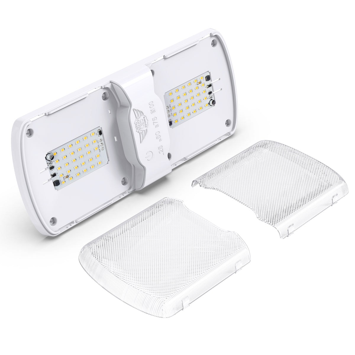 Leisure LED 12V RV LED Double Dome Light Natural White Touch Dimmer Switch Clear Lens 11 Inch (White)