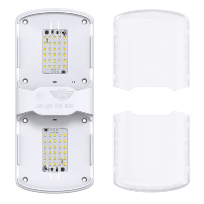 Leisure LED 12V RV LED Double Dome Light Natural White Touch Dimmer Switch Clear Lens 11 Inch (White)