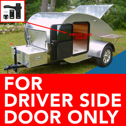 Leisure Coachworks RV Screen Door Latch with Handle Kit Left Hand Side 3 Inch (Black)