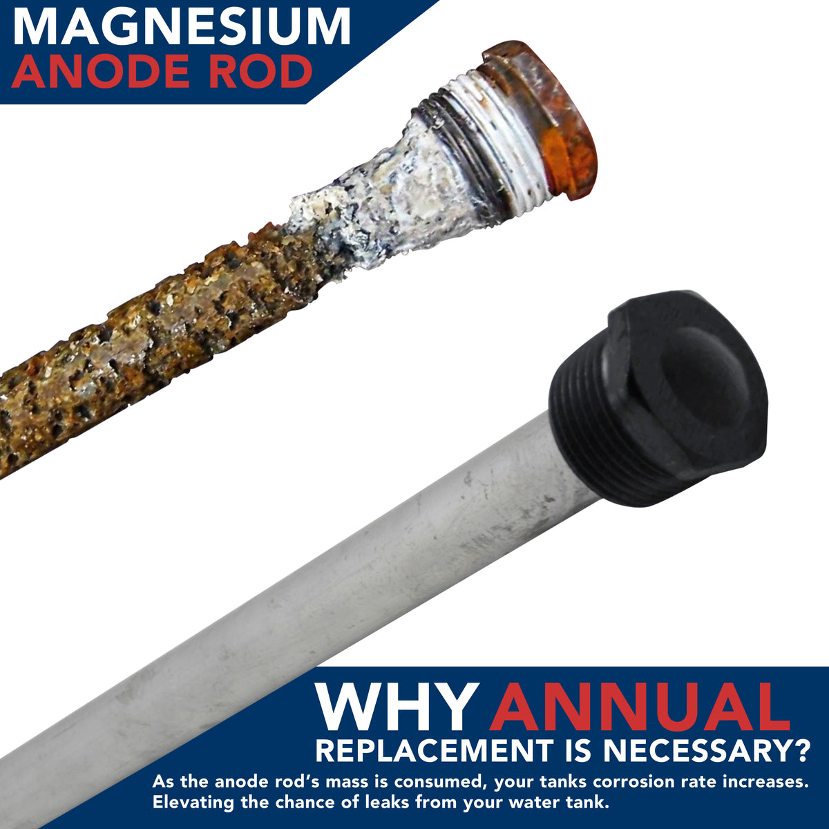 Leisure Coachworks RV Water Heater Anode Rod Magnesium 9 Inch (Black)