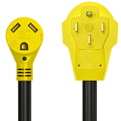 Leisure Cords 50AMP RV Dogbone Adapter Cord Standard NEMA 14-50P to TT-30R 12 Inch (Yellow)