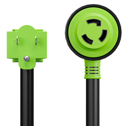 Leisure Cords 30AMP RV Dogbone Adapter Cord Twist Locking NEMA 5-15P to L5-30R 12 Inch (Green)