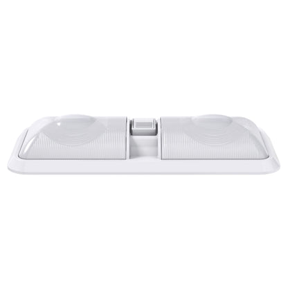 Leisure LED 12V RV LED Double Dome Light Natural White On Off Switch Frosted Lens 11 Inch (White)