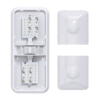 Leisure LED 12V RV LED Double Dome Light Natural White On Off Switch Frosted Lens 11 Inch (White)