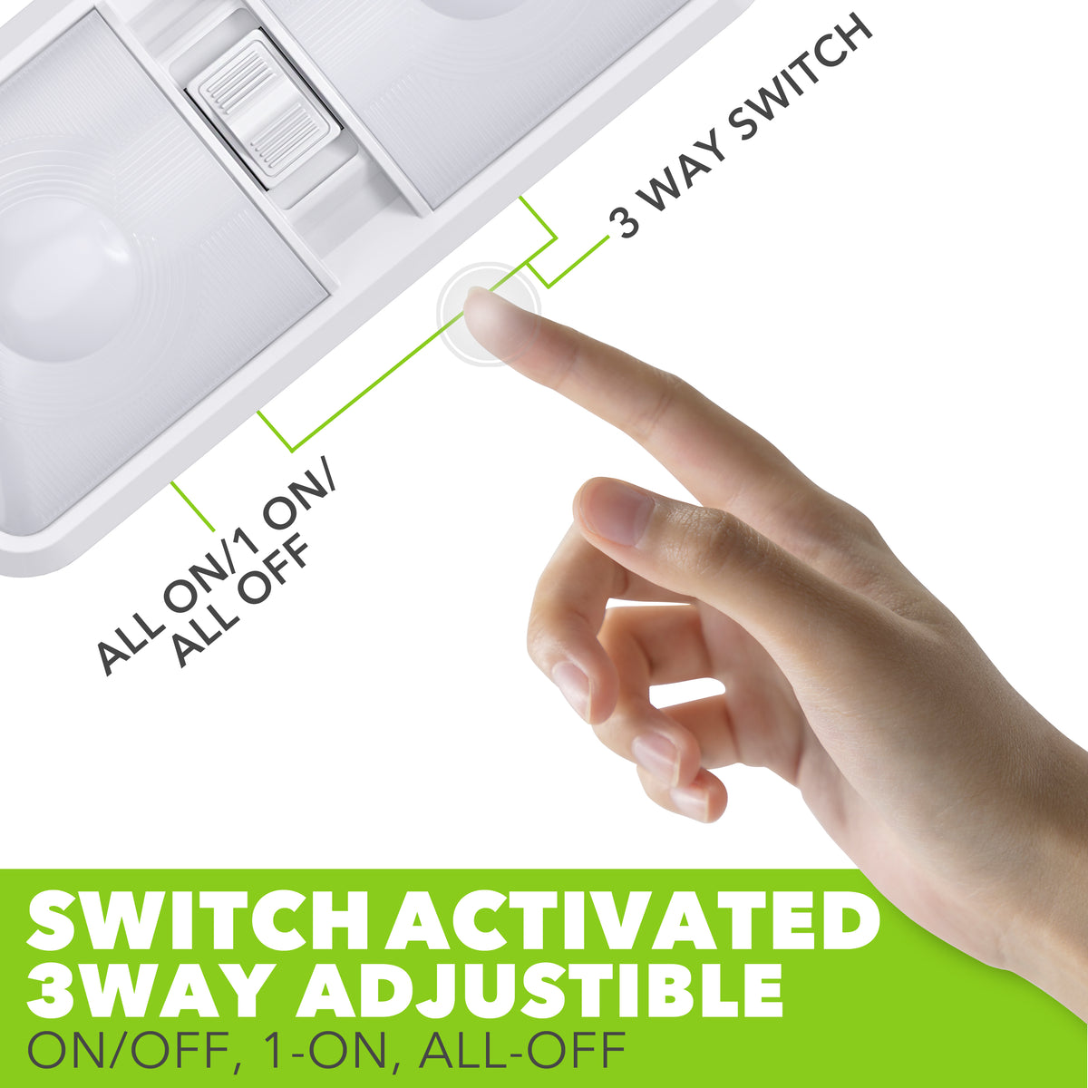 Leisure LED 12V RV LED Double Dome Light Natural White On Off Switch Frosted Lens 11 Inch (White)