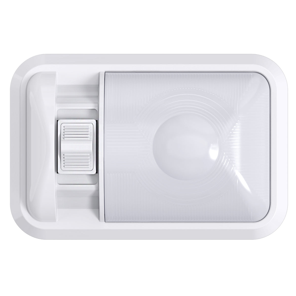 Leisure LED 12V RV LED Single Dome Light Natural White On Off Switch Frosted Lens 8 Inch (White)