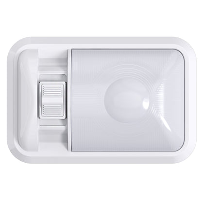 Leisure LED 12V RV LED Single Dome Light Natural White On Off Switch Frosted Lens 8 Inch (White)