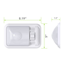 Leisure LED 12V RV LED Single Dome Light Natural White On Off Switch Frosted Lens 8 Inch (White)