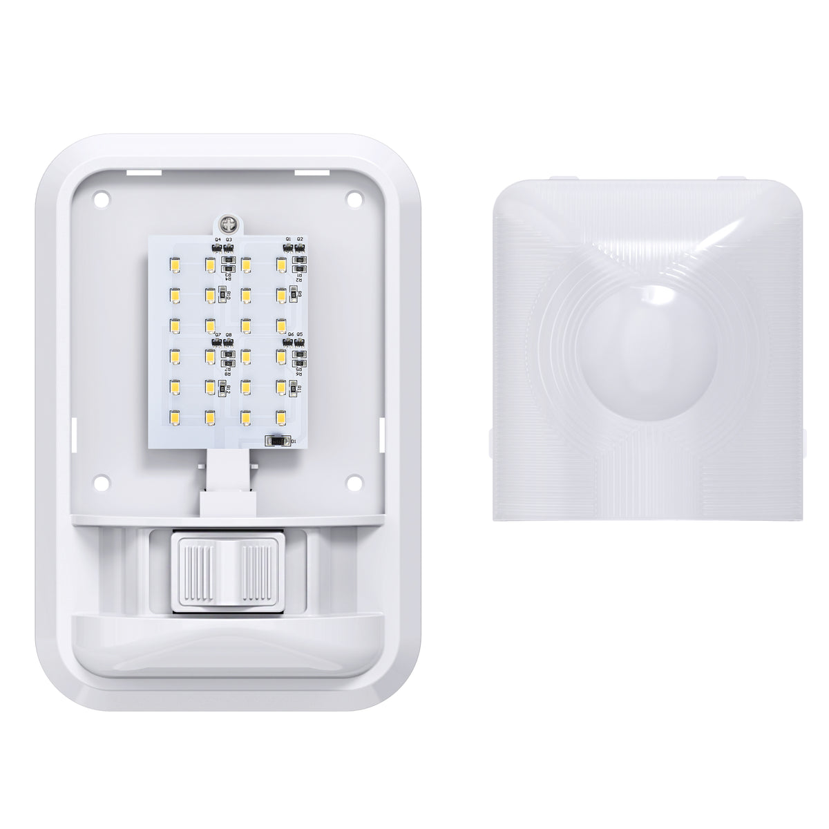 Leisure LED 12V RV LED Single Dome Light Natural White On Off Switch Frosted Lens 8 Inch (White)
