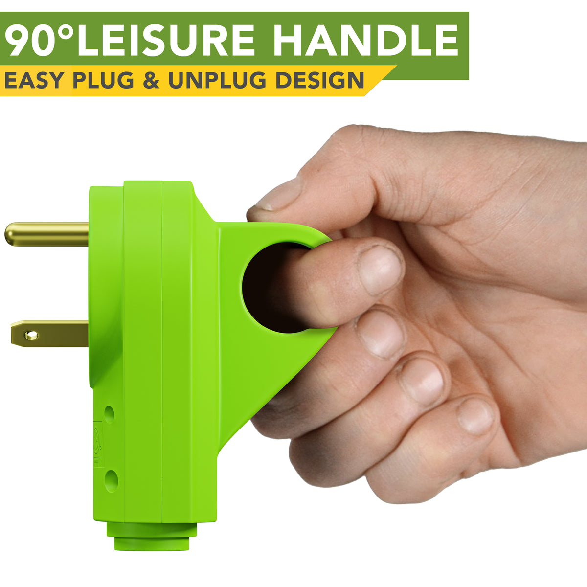 Leisure Cords 30AMP RV Replacement Plug 90 Degree Handle Standard NEMA TT-30P 3 Inch (Green)