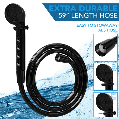 Leisure Coachworks RV Exterior Shower Box Kit for Cowboy Shower with ABS Hose 13.31 Inch x 8.41 Inch (Black)