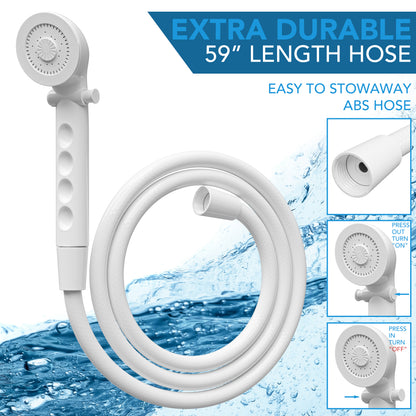 Leisure Coachworks RV Exterior Shower Box Kit for Cowboy Shower with ABS Hose 13.31 Inch x 8.41 Inch (White)
