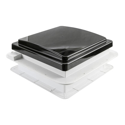 Leisure Coachworks RV Roof Vent Fan with Black Lid 11 Inch x 11 Inch (White)