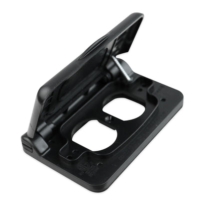 Leisure Cords 15AMP RV Power Cord Receptacle Weatherproof Cover Double 4 Inch x 3 Inch (Black)