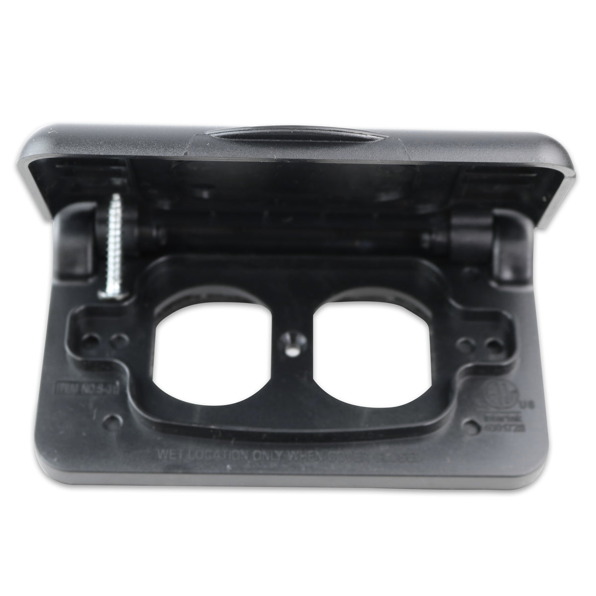 Leisure Cords 15AMP RV Power Cord Receptacle Weatherproof Cover Double 4 Inch x 3 Inch (Black)
