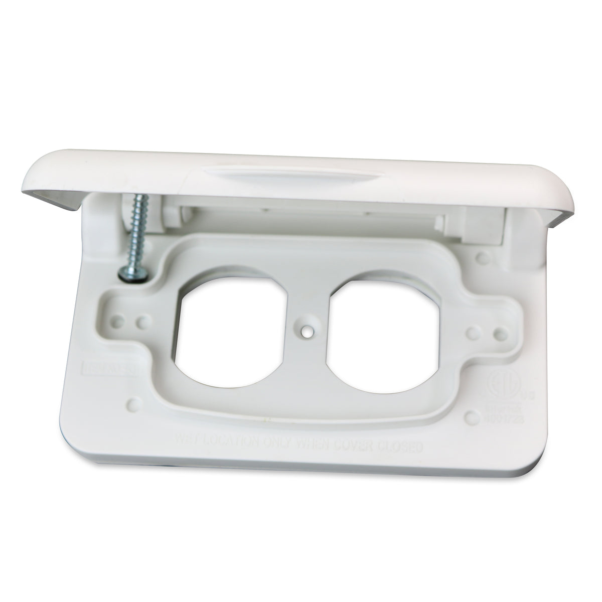Leisure Cords 15AMP RV Power Cord Receptacle Weatherproof Cover Double 4 Inch x 3 Inch (White)