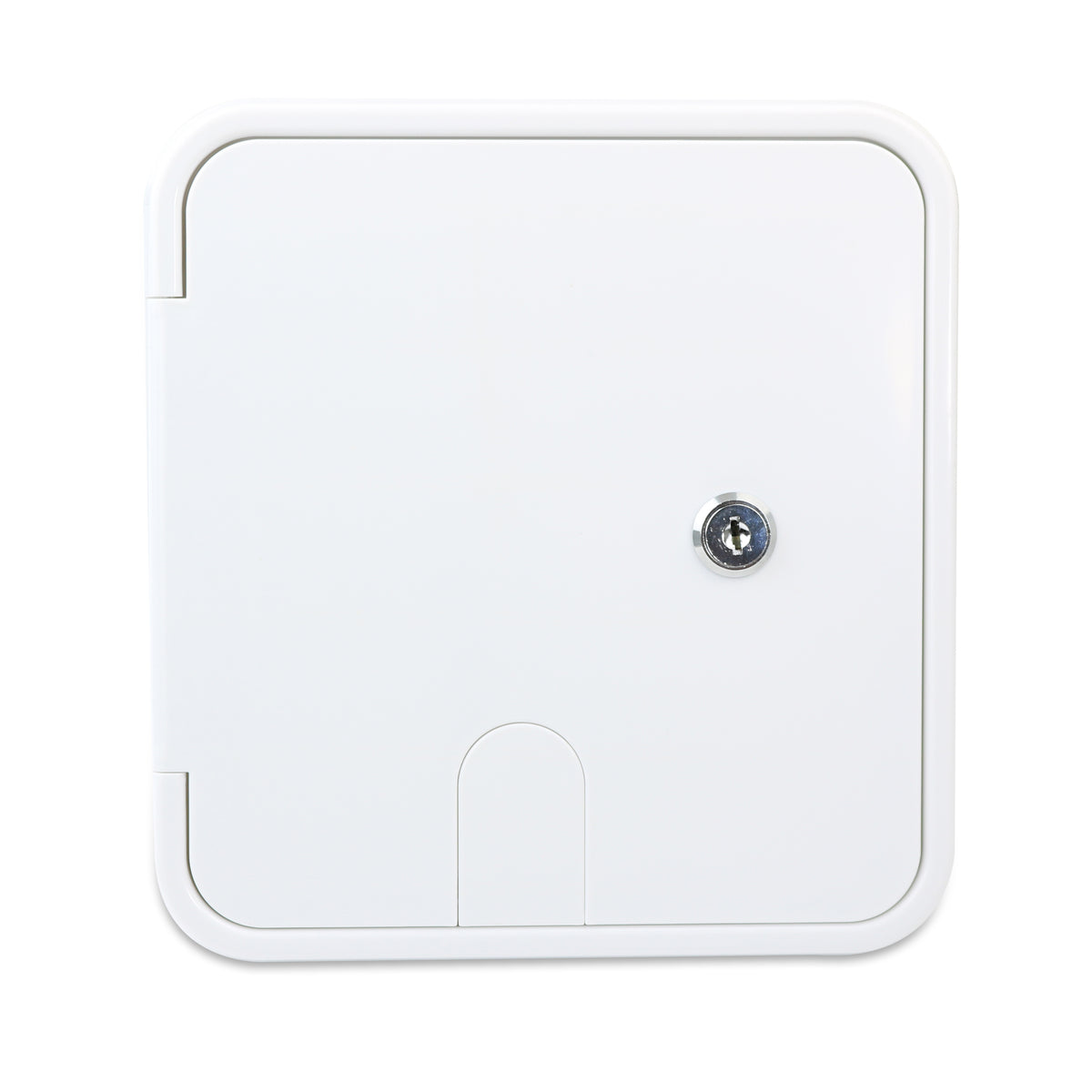Leisure Cords RV Power Cord Utility Hatch Weatherproof Rectangle Door 6.88 Inch x 6.38 Inch (White)