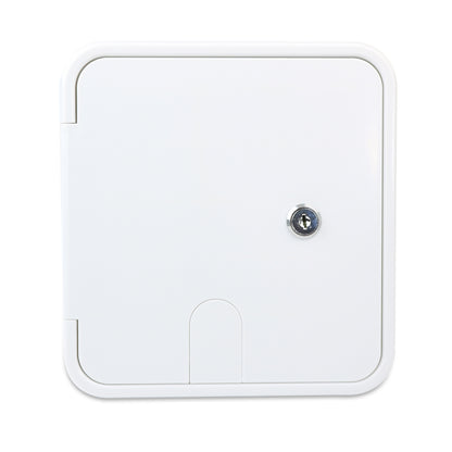 Leisure Cords RV Power Cord Utility Hatch Weatherproof Rectangle Door 6.88 Inch x 6.38 Inch (White)