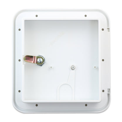 Leisure Cords RV Power Cord Utility Hatch Weatherproof Rectangle Door 6.88 Inch x 6.38 Inch (White)