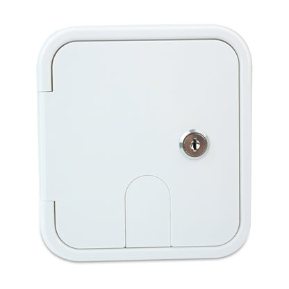 Leisure Cords RV Power Cord Utility Hatch Weatherproof Rectangle Door 6.5 Inch x 6 Inch (White)