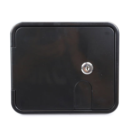 Leisure Cords RV Power Cord Utility Hatch Weatherproof Rectangle Door 7.63 Inch x 6.5 Inch (Black)