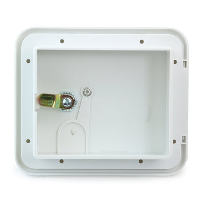 Leisure Cords RV Power Cord Utility Hatch Weatherproof Rectangle Door 7.63 Inch x 6.5 Inch (White)