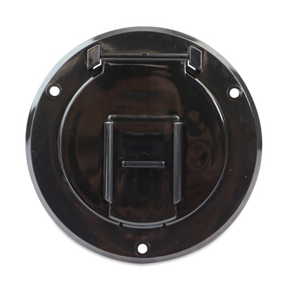 Leisure Cords RV Power Cord Utility Hatch Weatherproof Rectangle Door 4.3 Inch x 2.3 Inch (Black)